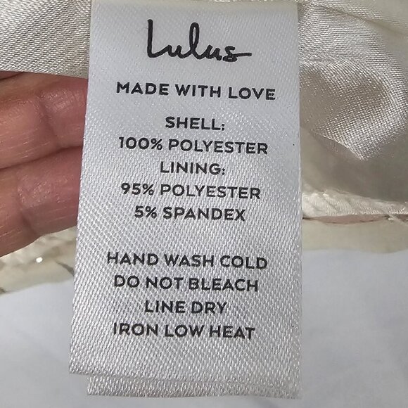 NWT Lulus Cream Pink Brocade Floral Mini Skirt Satin Metallic Coquette M - Picture 8 of 10